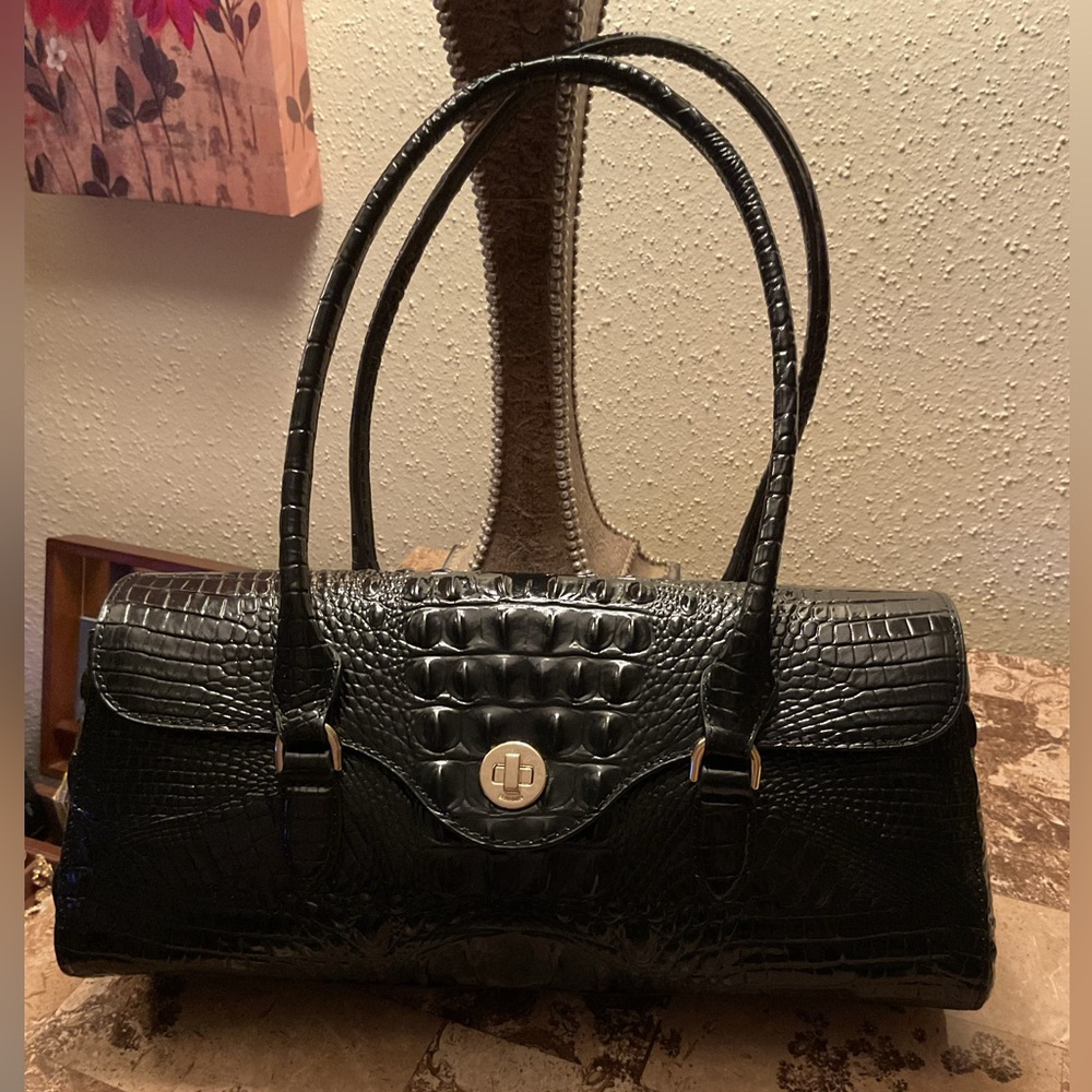Brahmin Dayan Melbourne Crocodile-Embossed Handbag